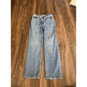 Abercrombie & Fitch The 90s Straight Jeans Womens 25 Blue Ultra High Rise Denim